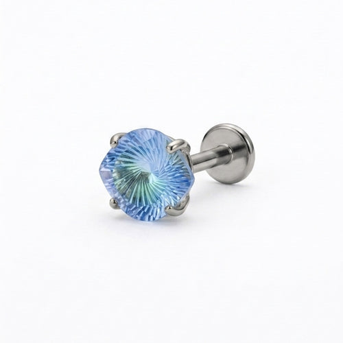 LABRET SOLITARIO UÑAS OVALADA TITANIO BLANCO CIRCÓN