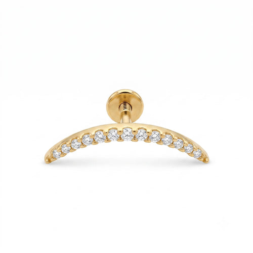 LABRET HELIX FIGURA RIEL TITANIO AMARILLO CIRCÓN BLANCO