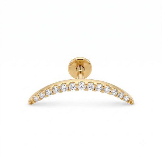 LABRET HELIX FIGURA RIEL TITANIO AMARILLO CIRCÓN BLANCO