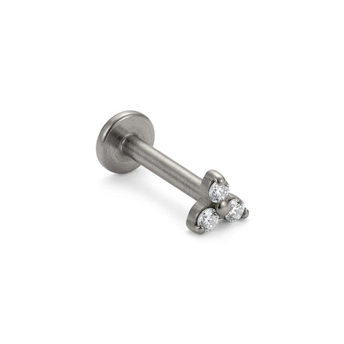 LABRET TREBOL TITANIO BLANCO CIRCÓN