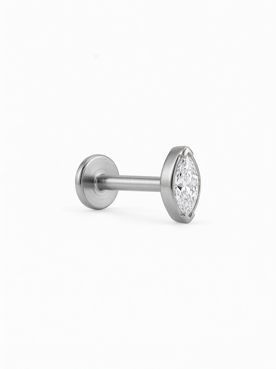 LABRET SOLITARIO MARQUIS TITANIO BLANCO CIRCÓN