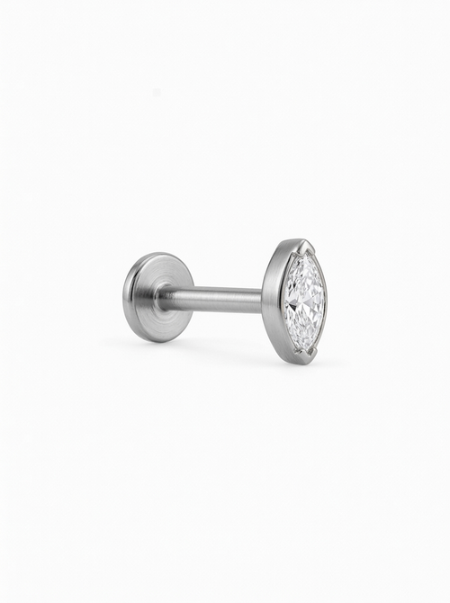 LABRET SOLITARIO MARQUIS TITANIO BLANCO CIRCÓN
