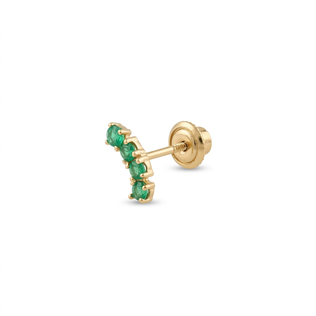 LABRET HELIX RIEL AZUCAR 4 ORO 750 AMARILLO ESMERALDA