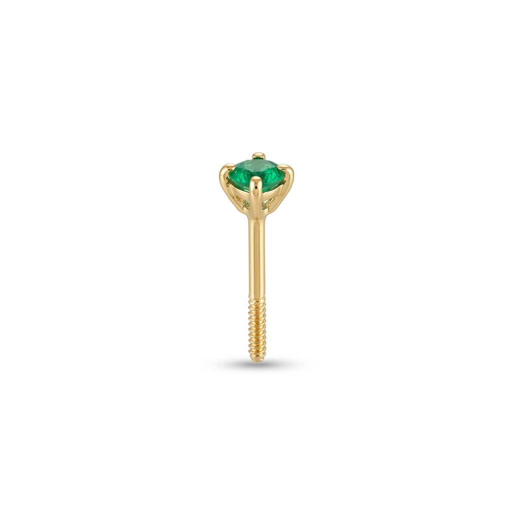 TOP ESTÁNDAR SOLITARIO UÑAS REDONDA ORO 730 AMARILLO CIRCÓN VERDE