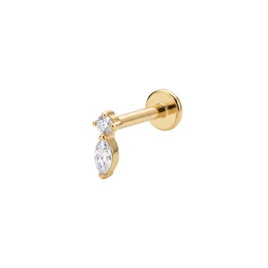 LABRET LADY DI TITANIO AMARILLO CIRCÓN BLANCO