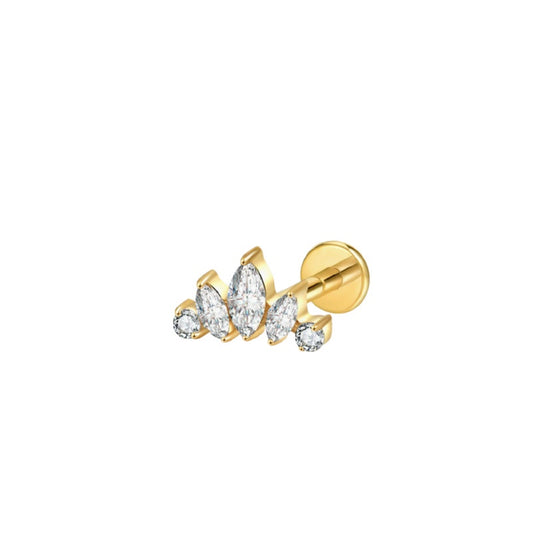 LABRET HELIX FIGURA RIEL TITANIO AMARILLO CIRCÓN BLANCO
