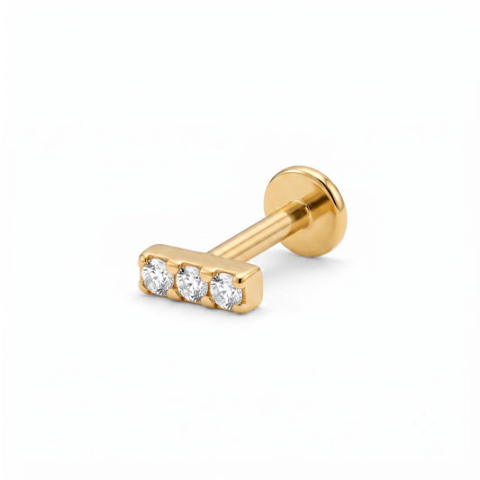 LABRET HELIX RECTO RIEL TITANIO AMARILLO CIRCÓN BLANCO