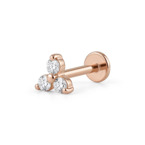 LABRET TREBOL TITANIO ROSA CIRCÓN
