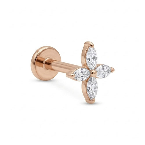 LABRET FLOR MARQUIS TITANIO ROSA CIRCÓN
