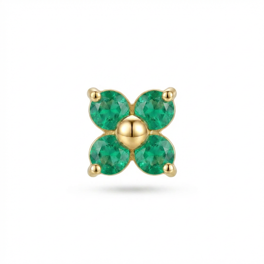 TOP ESTÁNDAR FLOR CUATRO PUNTAS ORO 730 AMARILLO CIRCÓN VERDE