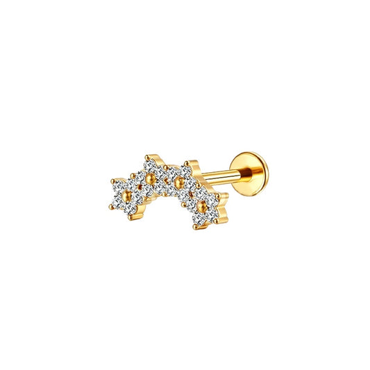 LABRET HELIX FIGURA RIEL TITANIO AMARILLO CIRCÓN BLANCO