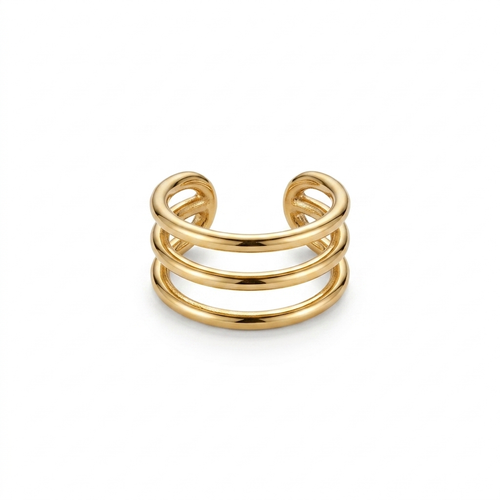 EARCUFF TRIPLE RIEL ORO 730 AMARILLO