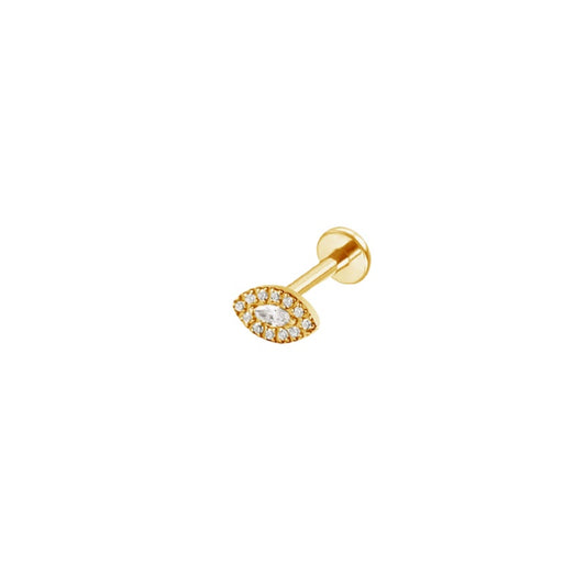 LABRET OJO TURCO TITANIO AMARILLO CIRCÓN BLANCO