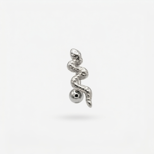 LABRET SERPIENTE ACERO BLANCO