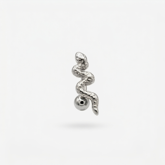 LABRET SERPIENTE ACERO BLANCO
