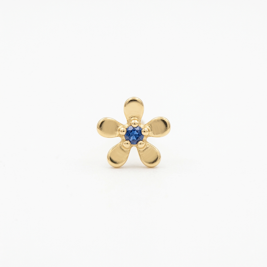 TOP ESTÁNDAR FLOR 5 PUNTAS ORO 730 AMARILLO CIRCÓN AZUL