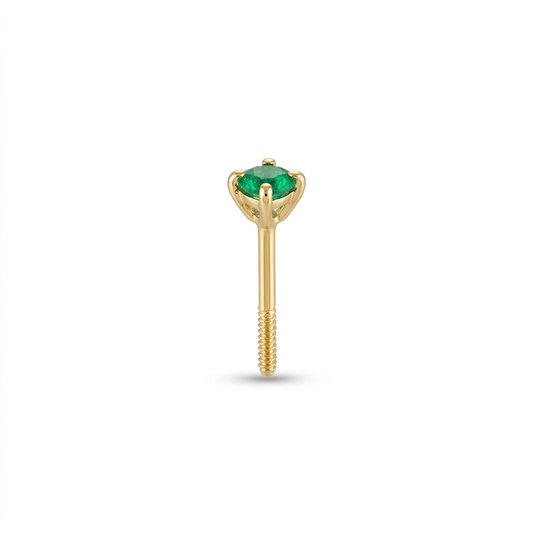 TOP ESTÁNDAR SOLITARIO UÑAS REDONDA ORO 730 AMARILLO CIRCÓN VERDE