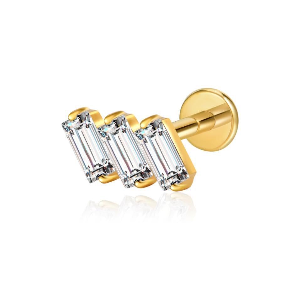 LABRET HELIX BAGUETTE TITANIO AMARILLO CIRCÓN BLANCO