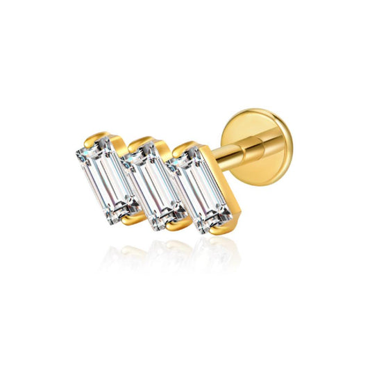 LABRET HELIX BAGUETTE TITANIO AMARILLO CIRCÓN BLANCO