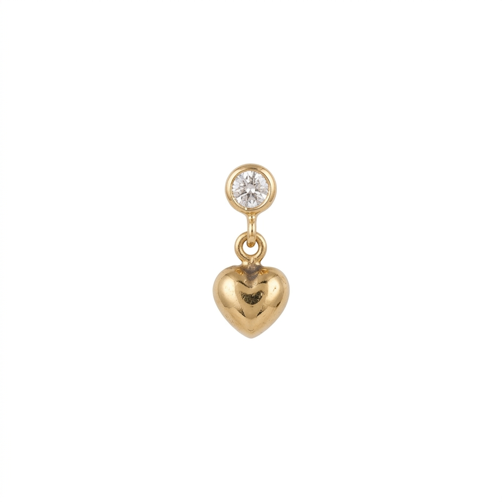 TOP ESTÁNDAR CORAZÓN VOLUMEN LISO ORO 730 AMARILLO CIRCÓN BLANCO