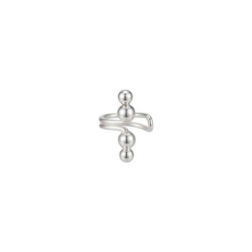 EARCUFF ESPIRAL ORUGA PLATA BLANCO