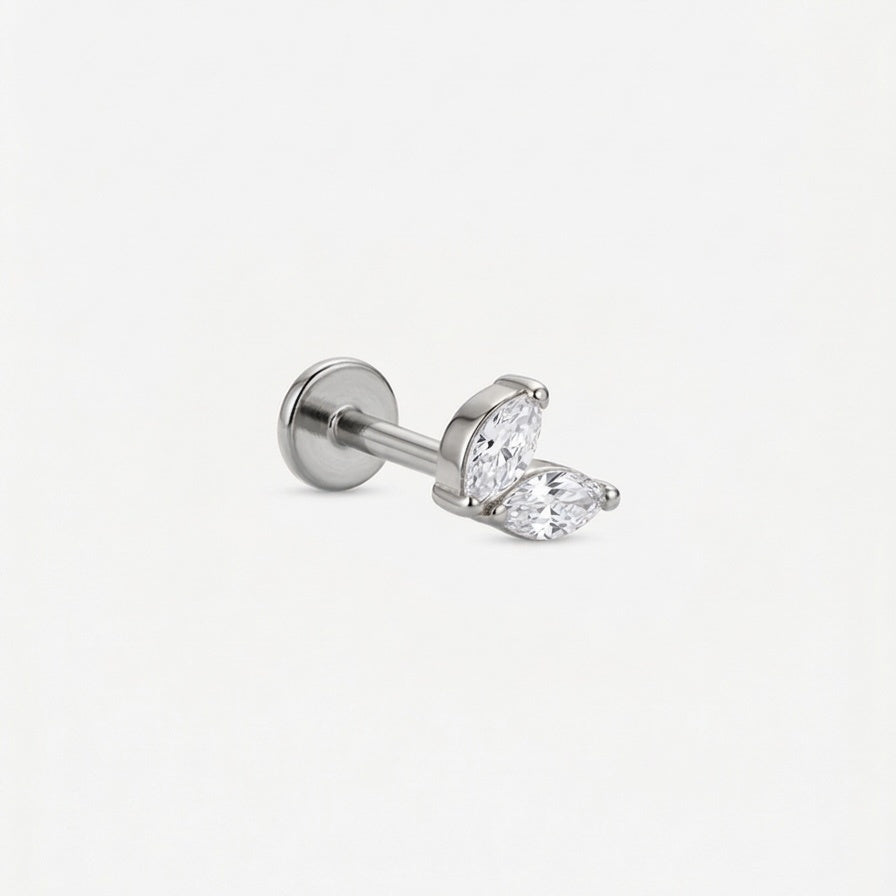 LABRET MARQUIS DOBLE TITANIO BLANCO CIRCÓN