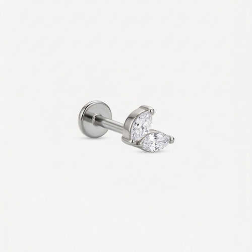 LABRET MARQUIS DOBLE TITANIO BLANCO CIRCÓN
