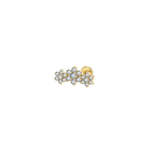 LABRET HELIX FIGURA RIEL TITANIO AMARILLO CIRCÓN BLANCO