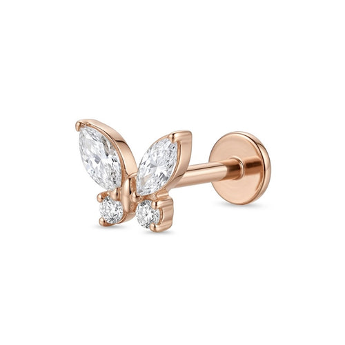 LABRET MARIPOSA TITANIO ROSA CIRCÓN