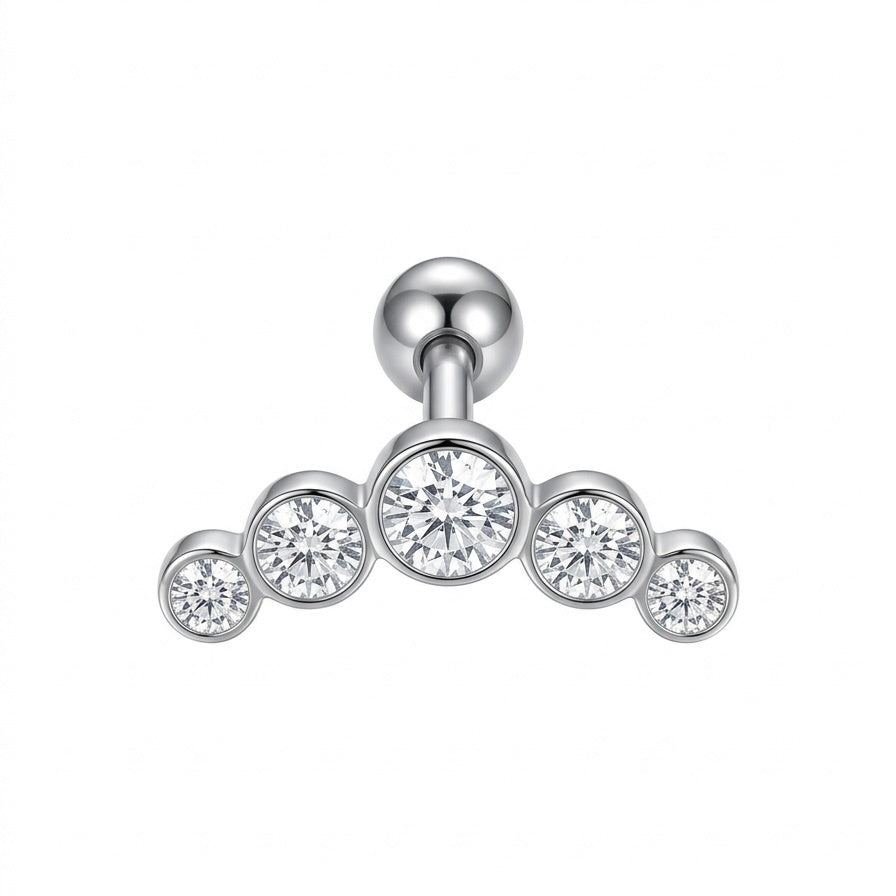 LABRET HELIX CURCO RIEL ACERO BLANCO CIRCÓN BLANCO