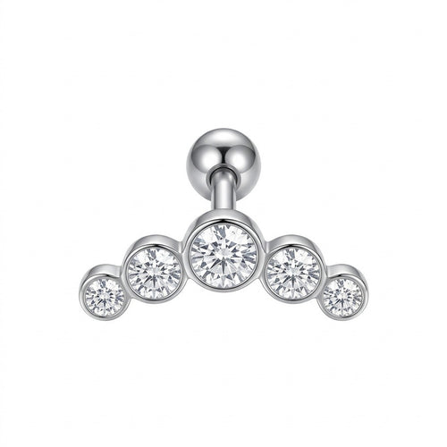 LABRET HELIX CURCO RIEL ACERO BLANCO CIRCÓN BLANCO