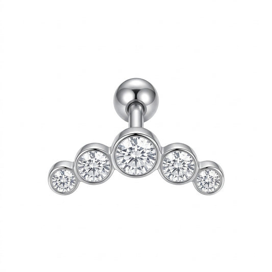 LABRET HELIX CURCO RIEL ACERO BLANCO CIRCÓN BLANCO