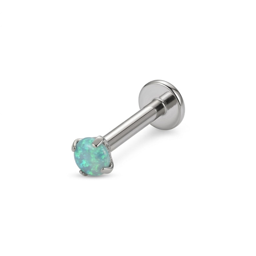 LABRET SOLITARIO UÑAS REDONDA TITANIO BLANCO CIRCÓN