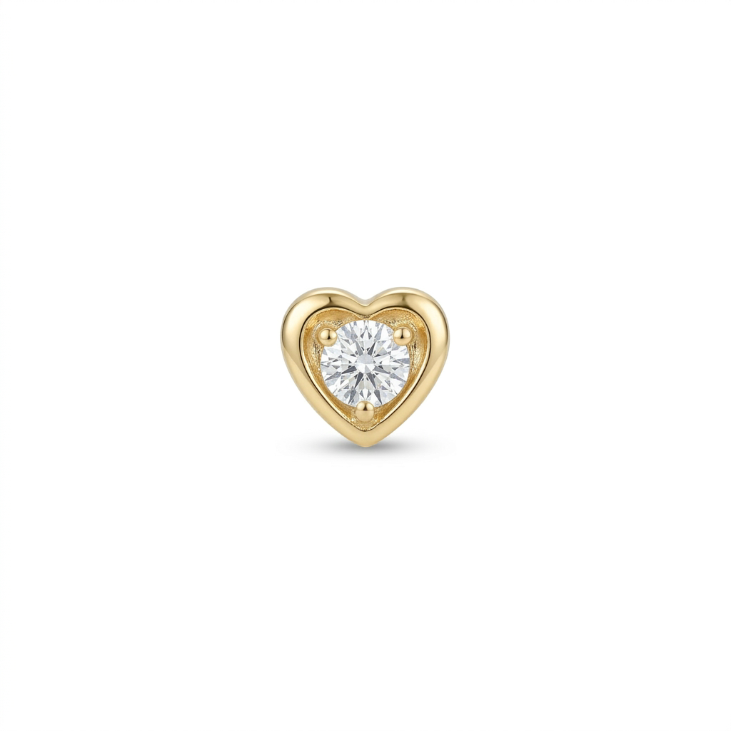 TOP ESTÁNDAR CORAZÓN ENGASTE CAJA ORO 730 AMARILLO CIRCÓN BLANCO