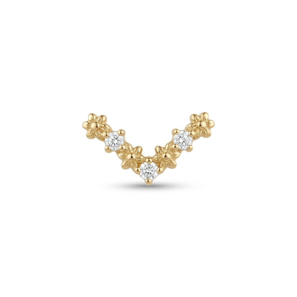 TOP ESTÁNDAR HELIX FIGURA RIEL ORO 730 AMARILLO CIRCÓN BLANCO