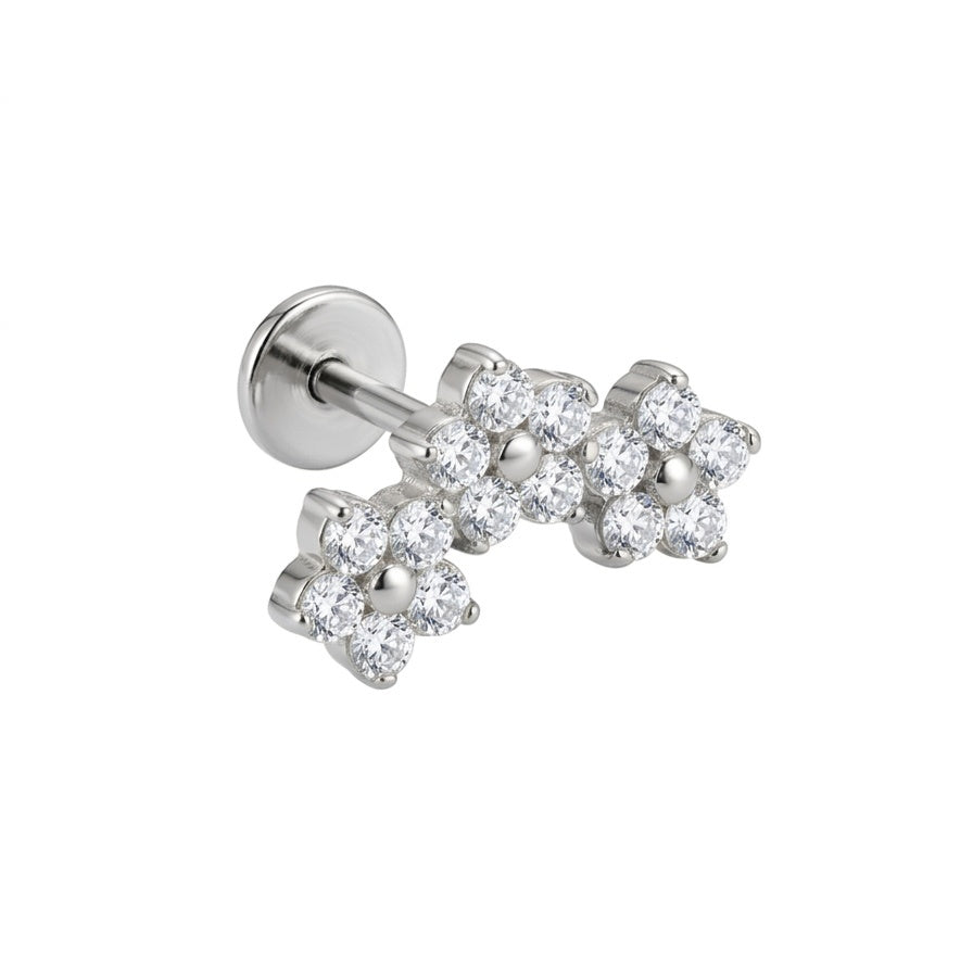 LABRET HELIX TRIPLE ESTRELLA TITANIO BLANCO CIRCÓN