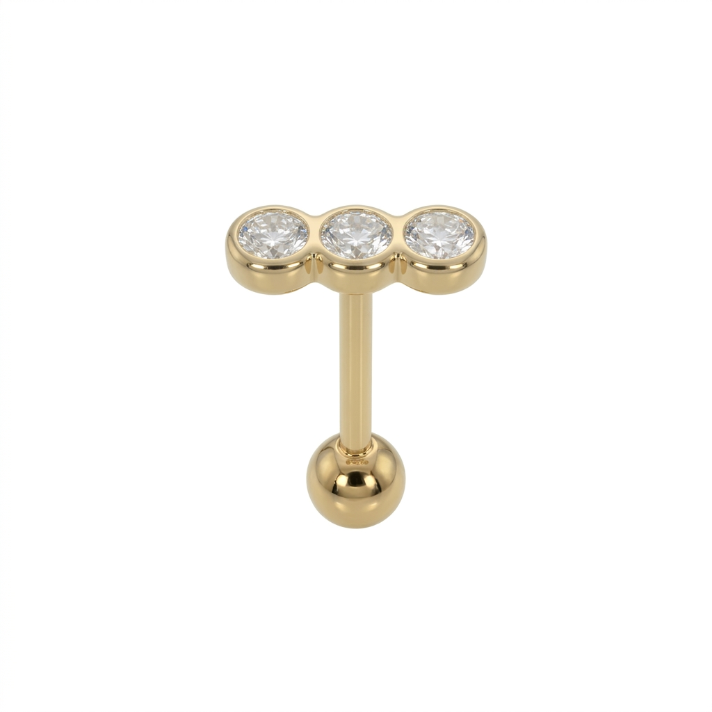LABRET ORUGA ACERO AMARILLO CIRCÓN BLANCO