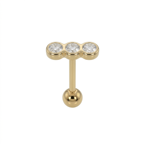 LABRET ORUGA ACERO AMARILLO CIRCÓN BLANCO