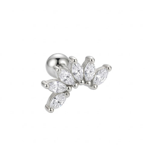 LABRET HELIX RIEL MARQUIS 6 ACERO BLANCO CIRCÓN BLANCO