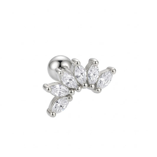 LABRET HELIX RIEL MARQUIS 6 ACERO BLANCO CIRCÓN BLANCO
