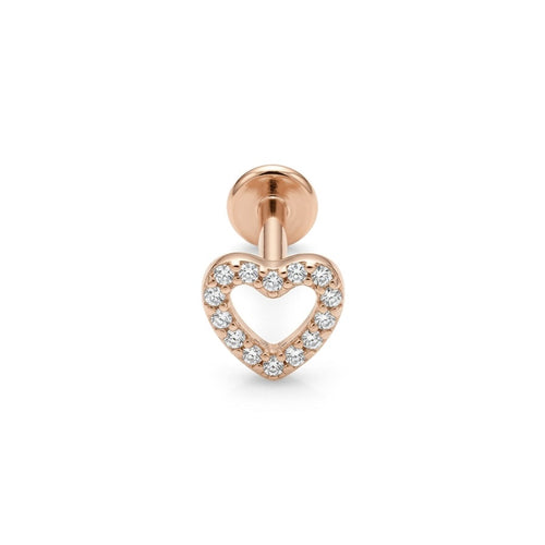 LABRET CORAZÓN CONTORNO RIEL TITANIO ROSA CIRCÓN