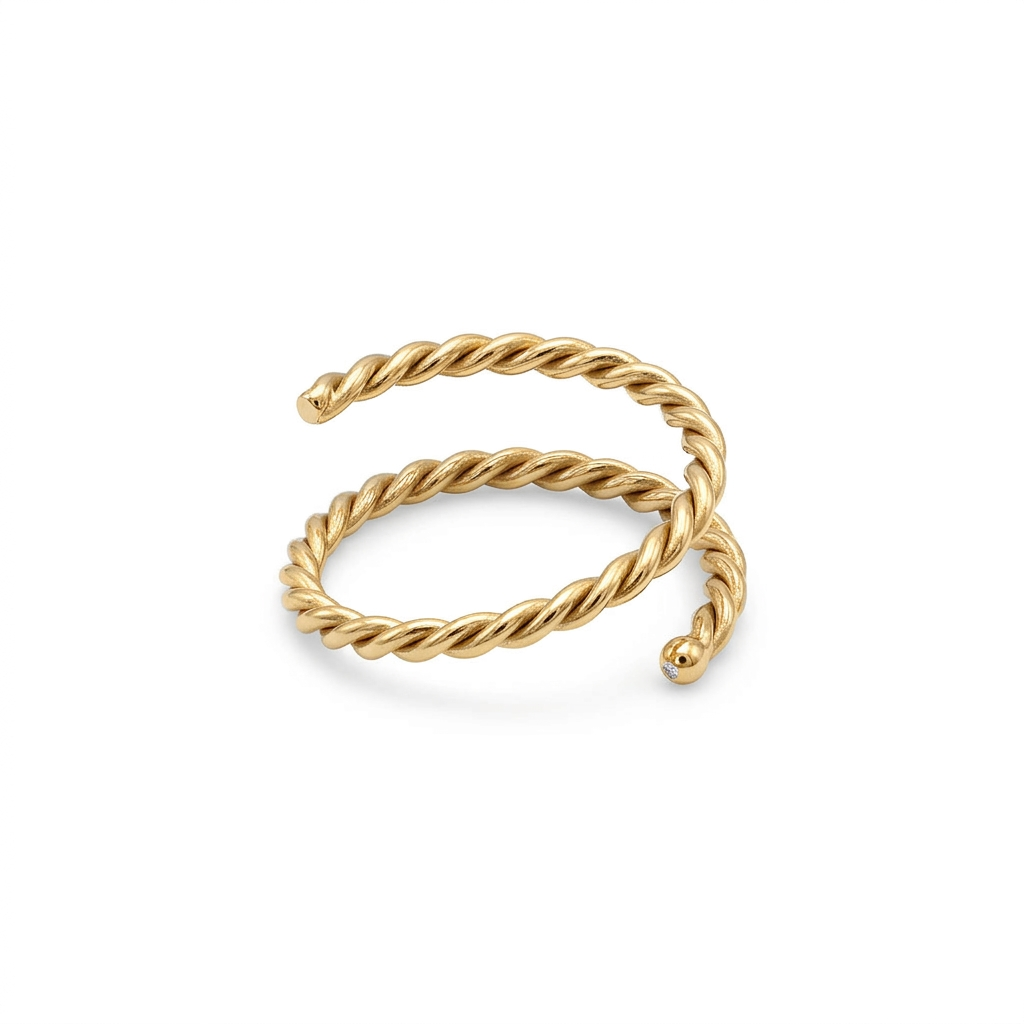 DOT ESPIRAL NARIZ TRENZA ACERO AMARILLO