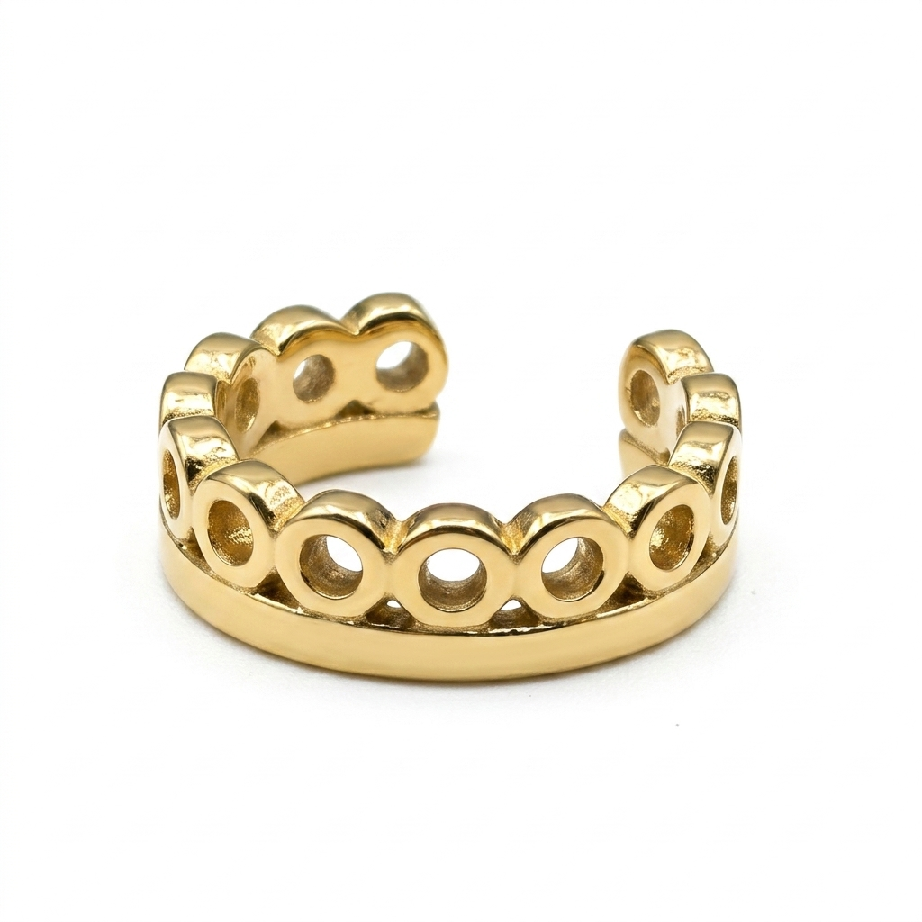 EARCUFF CORAZÓN VOLUMEN LISO ORO 730 AMARILLO