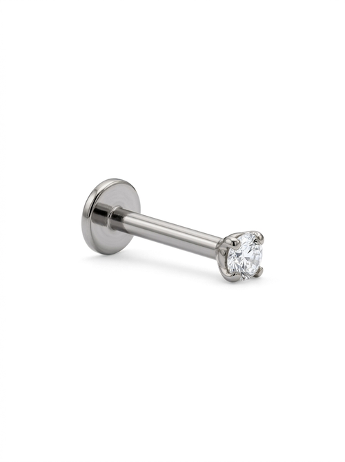 LABRET SOLITARIO UÑAS REDONDA TITANIO BLANCO CIRCÓN