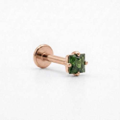 LABRET SOLITARIO UÑAS CUADRADA TITANIO ROSA CIRCÓN
