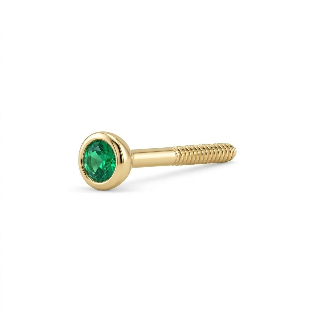 TOP ESTÁNDAR SOLITARIO CAJA REDONDA ORO 730 AMARILLO CIRCÓN VERDE