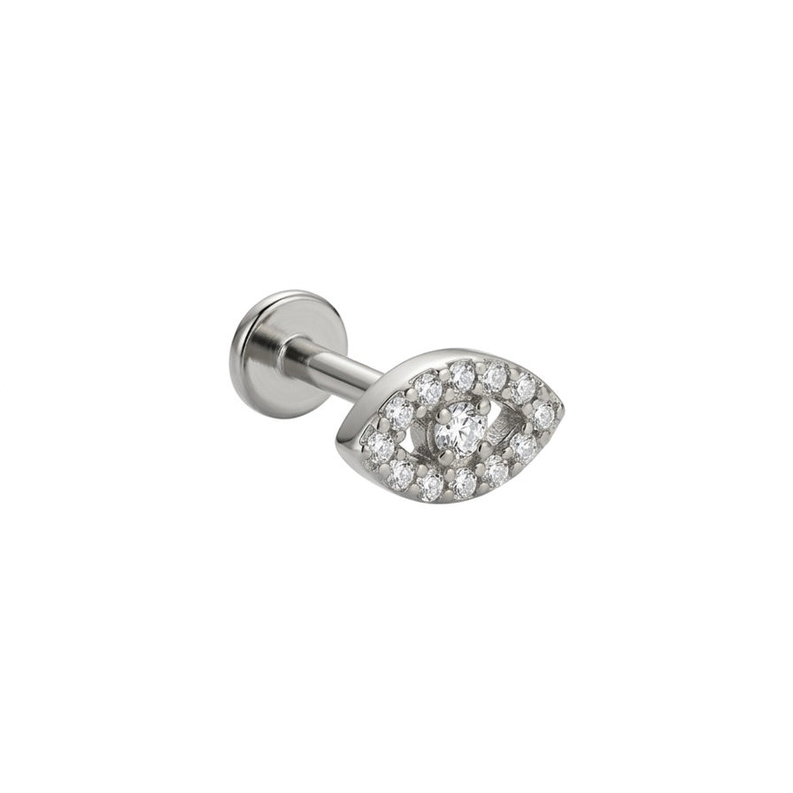 LABRET OJO TURCO TITANIO BLANCO CIRCÓN