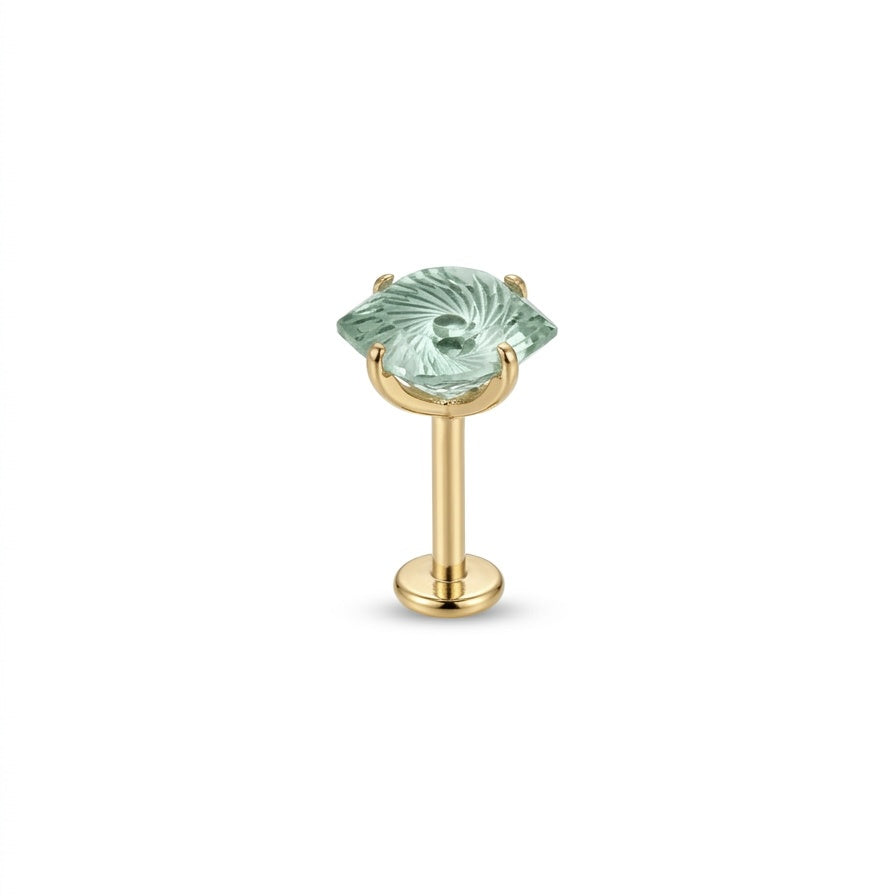 LABRET SOLITARIO UÑAS OVALADA TITANIO AMARILLO CIRCÓN