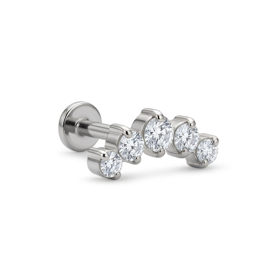 LABRET HELIX AZUCAR 5 TITANIO BLANCO CIRCÓN