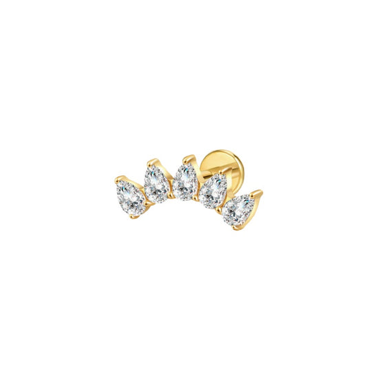 LABRET HELIX FIGURA RIEL TITANIO AMARILLO CIRCÓN BLANCO